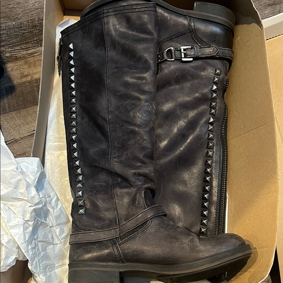 Steve Madden Shoes - Black Studded Knee-High Boots